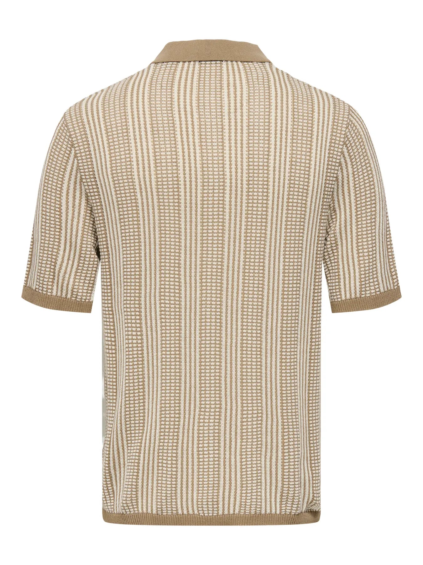 ONLY & SONS KETIL Stickad Piké Chinchilla / White