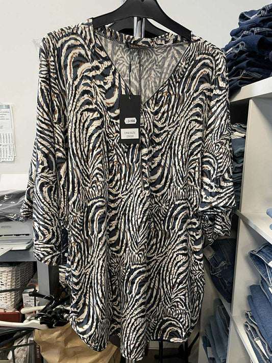 CARAMELLE Topp med zip Grey