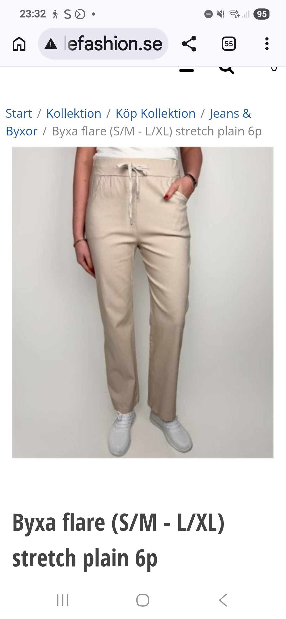 CARAMELLE 5216 BYXA FLARE Svart och Beige