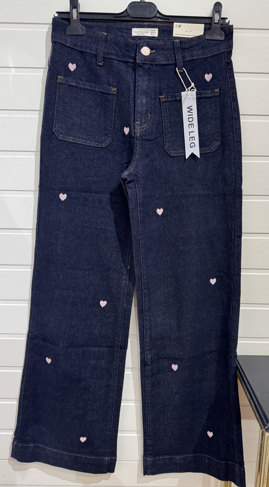 CARAMELLE FASHION M7363T HJÄRTA JEANS I MÖRK DENIM