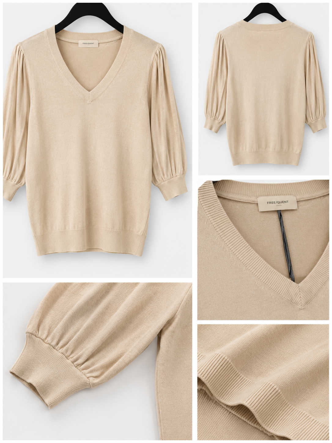 FREEQUENT JOEL PULLOVER 20679 BEIGE, ROSA OCH BRUN