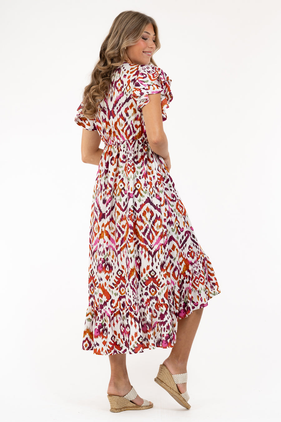 CAPRI COLLECTION Ailani Klänning – Creme/Berry