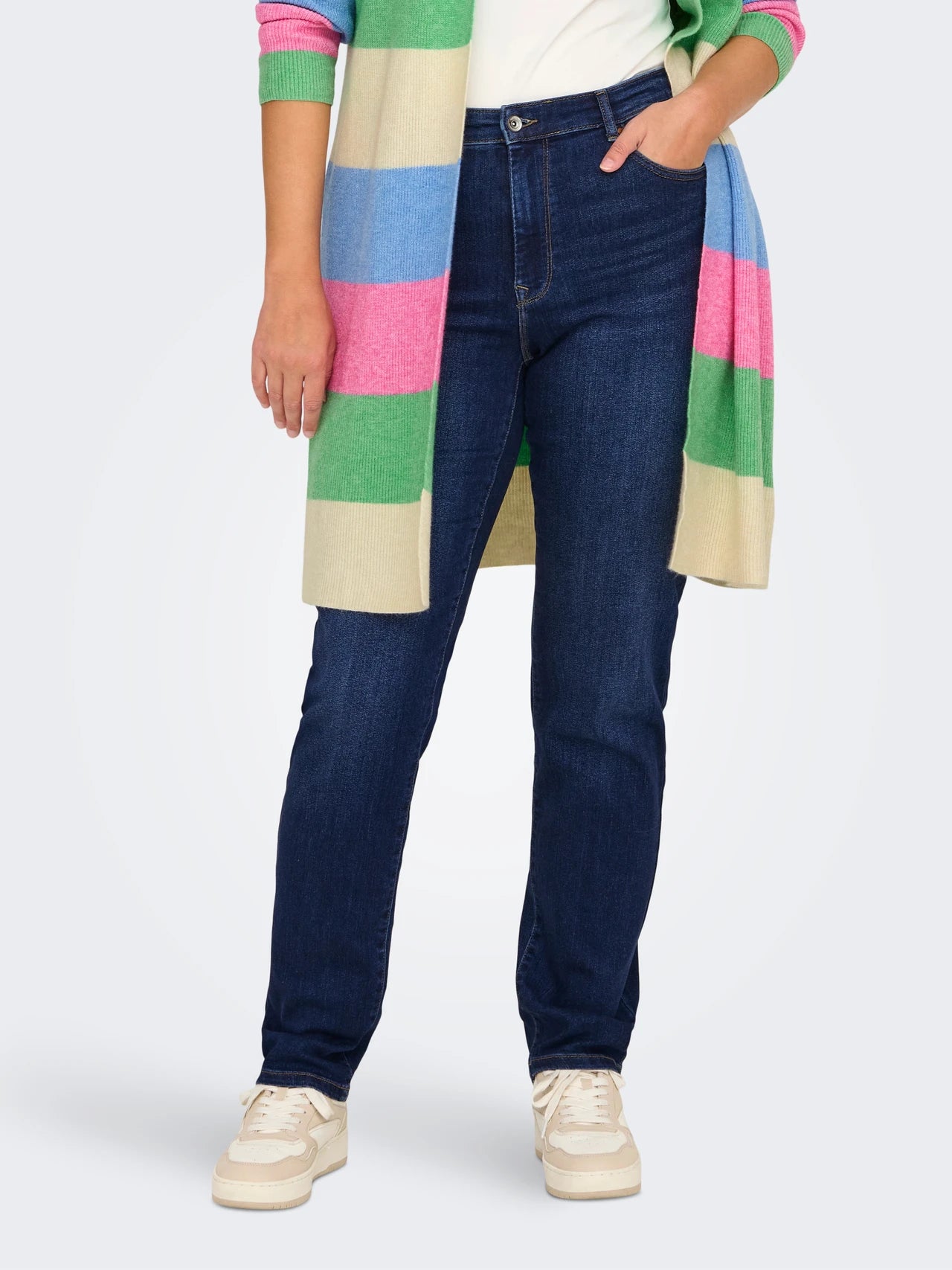 CARMAKOMA SUI Jeans Medelhög midja Slim Fit Blått/Dark Blue Denim 15321075